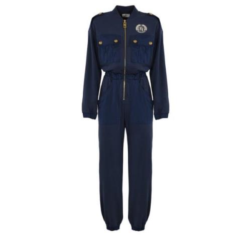 Blauwe Cargo Broek met Rits Elisabetta Franchi , Blue , Dames