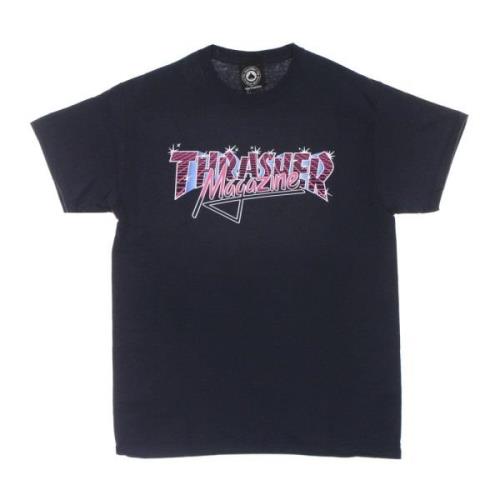 Logo Tee Navy Heren T-shirt Thrasher , Blue , Unisex