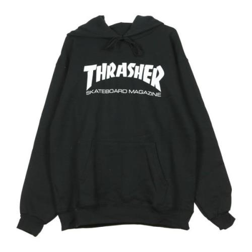 Zwart/Wit Hoodie Thrasher , Black , Unisex