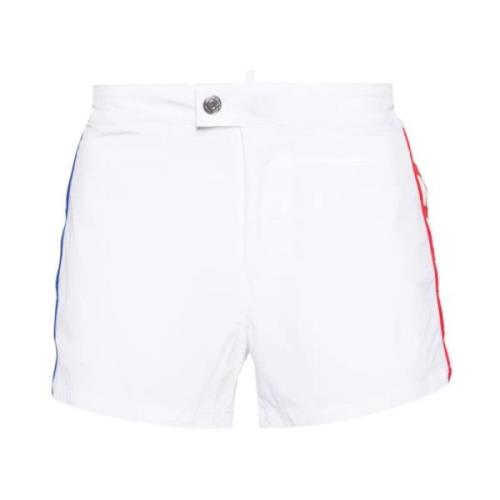 Witte Side Logo Zwemshorts Dsquared2 , White , Heren