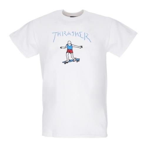 Logo Tee Heren T-Shirt Wit/Blauw/Rood Thrasher , White , Unisex