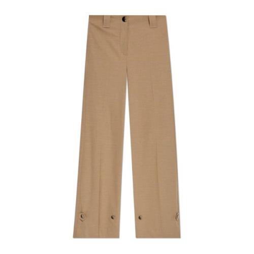 Gekreukelde broek Ganni , Beige , Dames