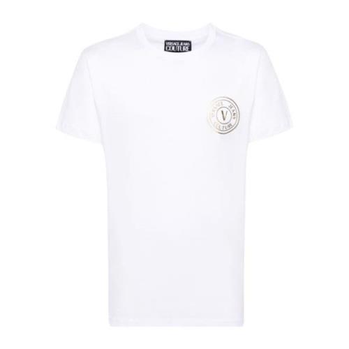 Casual Katoenen T-Shirt voor Mannen Versace Jeans Couture , White , He...