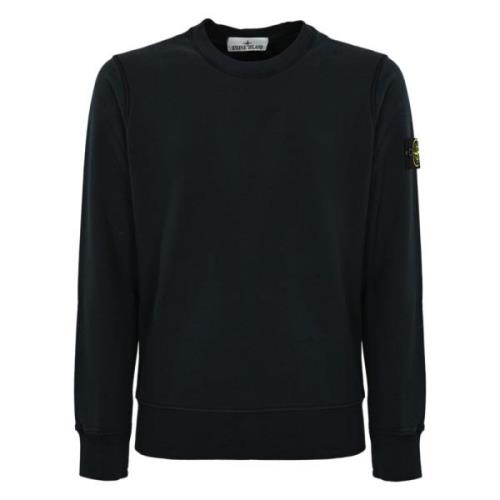 Blauwe Crewneck Sweater Katoen Logo Patch Stone Island , Blue , Heren