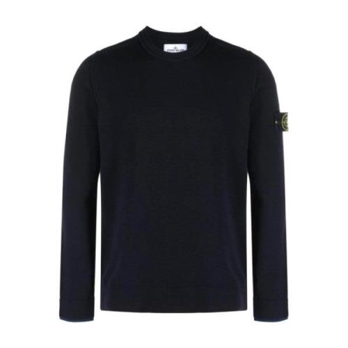 Stijlvolle Gebreide Trui Stone Island , Blue , Heren