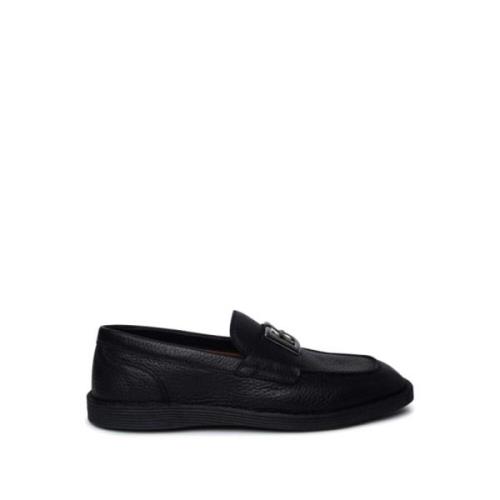 Klassieke Leren Loafer Schoenen Dolce & Gabbana , Black , Heren