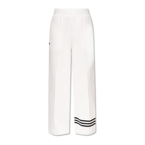 Wijde Pijp Trainingsbroek Adidas Originals , White , Dames