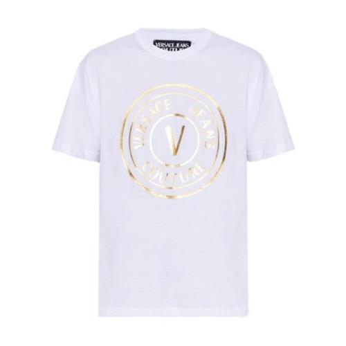 Casual Katoenen T-Shirt voor Mannen Versace Jeans Couture , White , He...