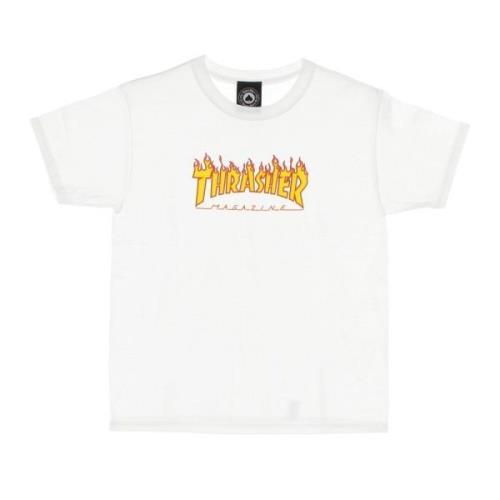 Flame Tee Kinder T-shirt Wit/Geel Thrasher , White , Unisex