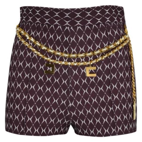 Hoge taille stretch crepe shorts met slanke pasvorm Elisabetta Franchi...