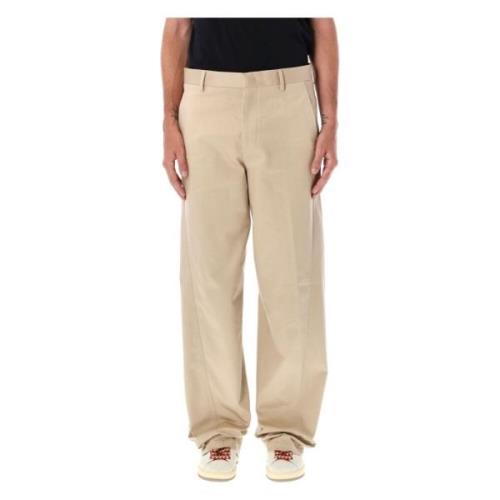 Twisted Chino Broek Beige Aw23 Lanvin , Beige , Heren