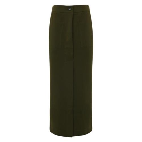 Groene Lange Rok Viscose Pinko , Green , Dames