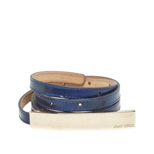 Pre-owned Leather belts Jimmy Choo Pre-owned , Blue , Dames