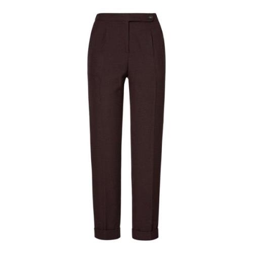 Wollen Broek met Dubbele Plooien Massimo Alba , Brown , Dames