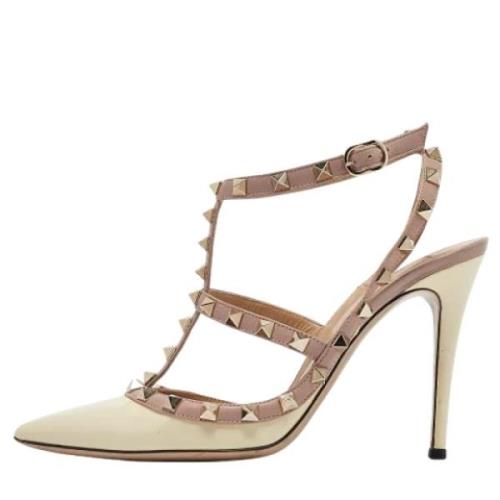 Pre-owned Leather heels Valentino Vintage , Beige , Dames