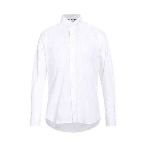 Elegant wit katoenblend overhemd Aquascutum , White , Heren