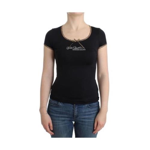 Zwart Nylon Top T-Shirt Roberto Cavalli , Black , Dames