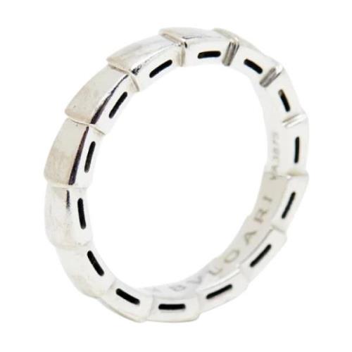 Pre-owned Metal rings Bvlgari Vintage , White , Dames