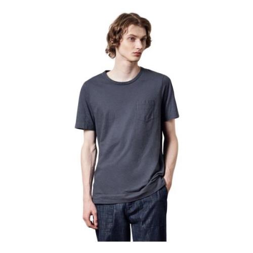 Katoenen T-shirt met Borstzak Massimo Alba , Blue , Heren