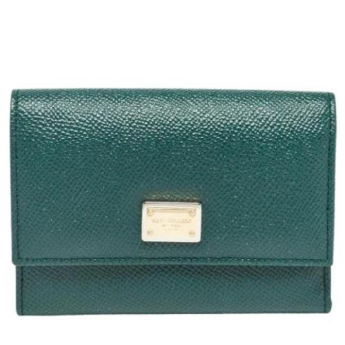 Pre-owned Leather wallets Dolce & Gabbana Pre-owned , Green , Dames