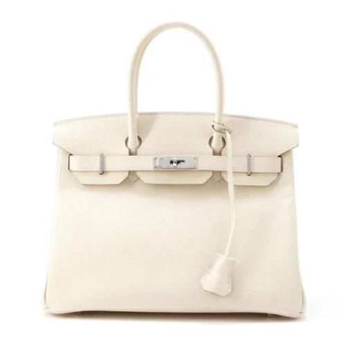 Pre-owned Leather handbags Hermès Vintage , White , Dames