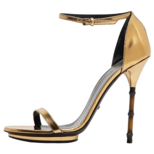 Pre-owned Leather sandals Gucci Vintage , Yellow , Dames