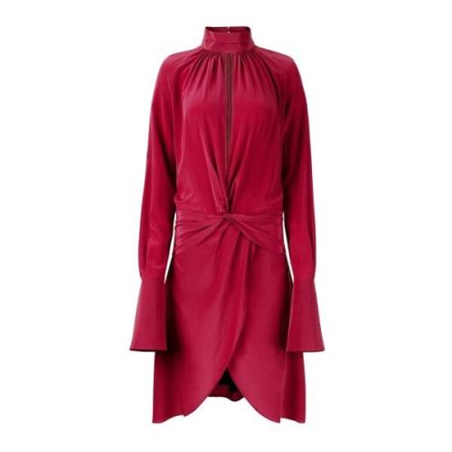 Roze High Neck Midi Jurk Nina Ricci , Red , Dames