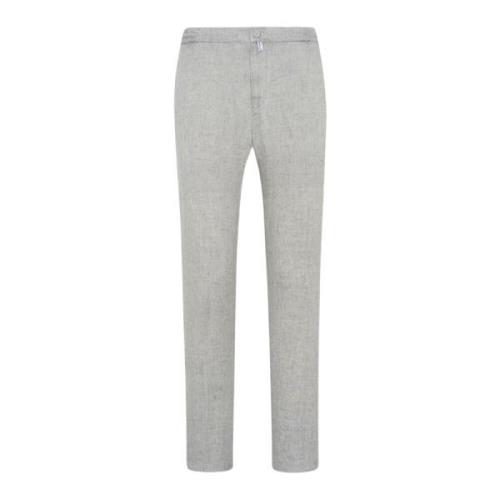 Linnen Joggers Casual Stijl Comfort Kiton , Beige , Heren