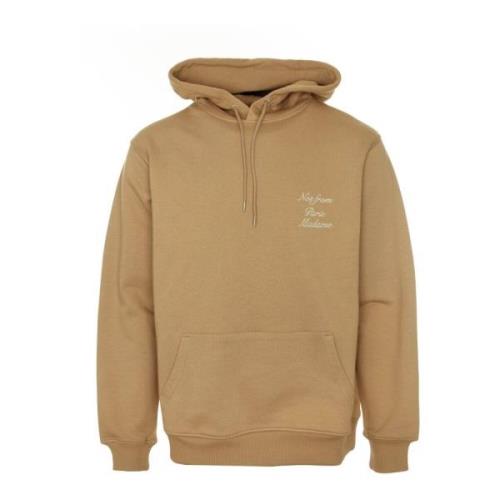 Calligraphy Slogan Hoodie Drole de Monsieur , Brown , Heren