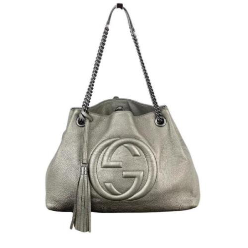 Pre-owned Leather gucci-bags Gucci Vintage , Gray , Dames