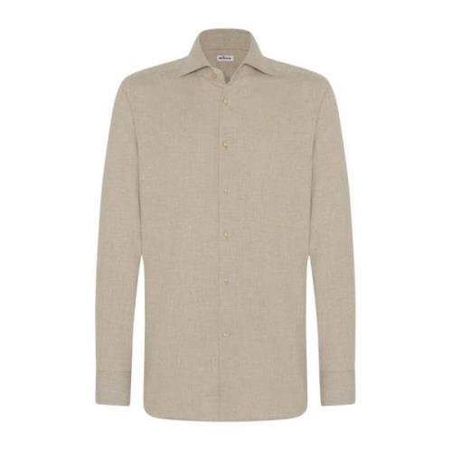 Flanel Katoenen Overhemd Kiton , Gray , Heren