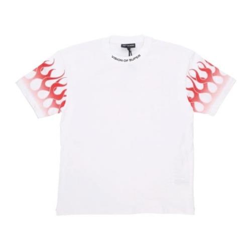 Flames Tee Wit/Rood Vision OF Super , White , Heren