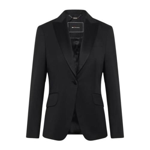 Wollen Tuxedo Jas Kiton , Black , Dames