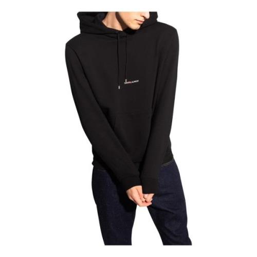 Hoodie met logo-opdruk Saint Laurent , Black , Heren