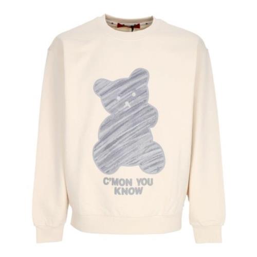 Zachte Crewneck Sweatshirt met Logo Print Acupuncture , Beige , Heren