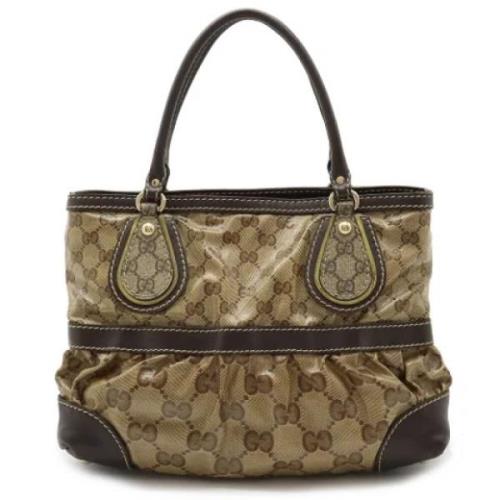 Pre-owned Canvas handbags Gucci Vintage , Beige , Dames