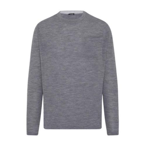 Melange Wol T-Shirt Kiton , Gray , Heren