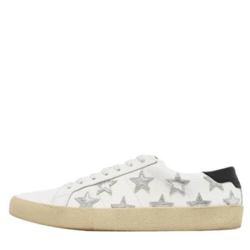 Pre-owned Leather sneakers Yves Saint Laurent Vintage , White , Heren