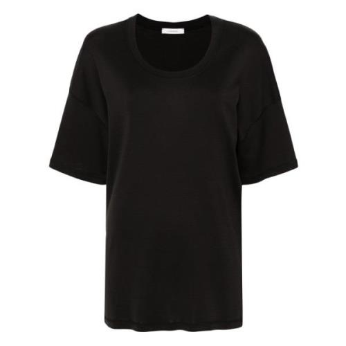 Casual Katoenen T-shirt Lemaire , Black , Dames