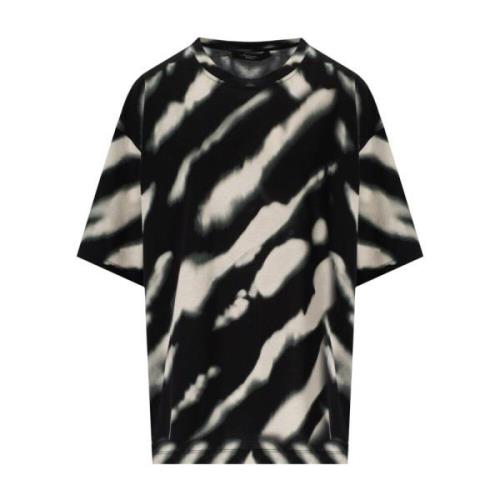 Tie-Dye Oversized Zwart T-Shirt Max Mara Weekend , Black , Dames