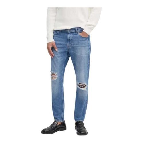 Vernietigde Denim Jeans Calvin Klein , Blue , Heren