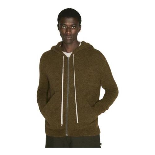 Alpaca Hoodie met rits Rick Owens , Green , Heren