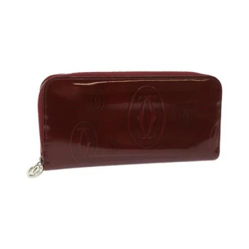 Pre-owned Leather wallets Cartier Vintage , Red , Dames