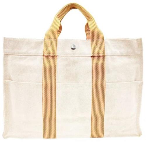 Pre-owned Fabric totes Hermès Vintage , White , Dames