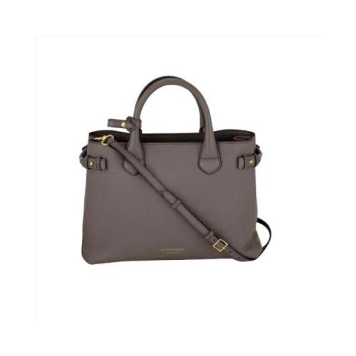 Pre-owned Leather handbags Burberry Vintage , Gray , Dames