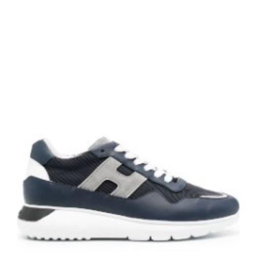 Blauwe Panel Sneakers Hogan , Blue , Heren