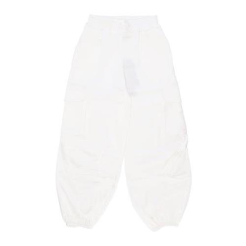 Satin Cargo Broek Wit Zachte Pasvorm Disclaimer , White , Dames