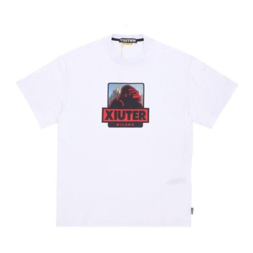 Heren Logo Tee Wit Korte Mouw T-shirt Iuter , White , Heren