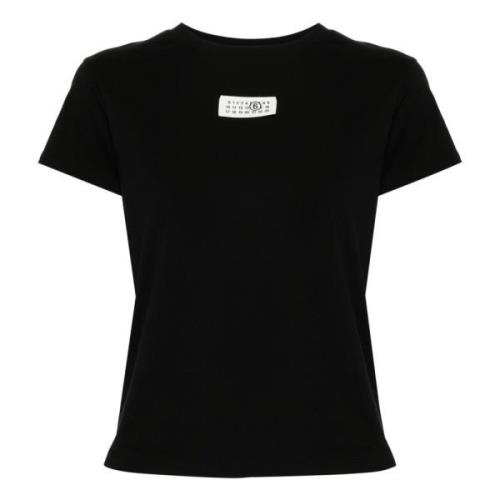 Casual Katoenen T-shirt MM6 Maison Margiela , Black , Dames