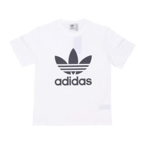 Trefoil Logo Tee Wit/Zwart Adidas , White , Dames